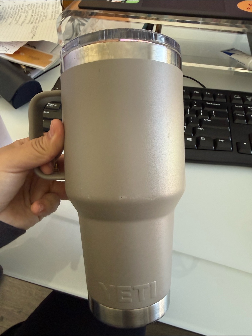 Yeti 30oz Rambler Tumbler with Handle - Metallic Taupe